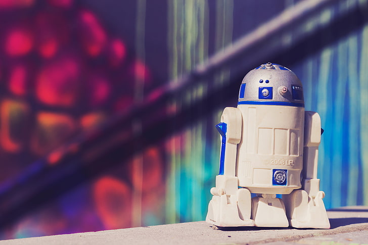 Star Wars R2-D2 plastic toy, r2d2, drone, robot, technology, machinery, HD wallpaper
