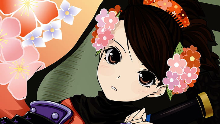Muramasa: The Demon Blade, black haired female anime character, HD wallpaper