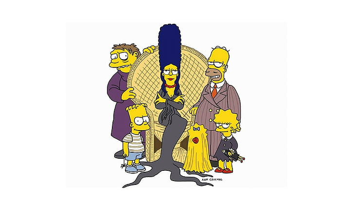 The Simpsons, Homer Simpson, Bart Simpson, Marge Simpson, Lisa Simpson, HD wallpaper