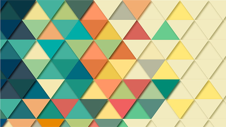 colorful, geometry, triangle, pattern, multi colored, backgrounds, HD wallpaper