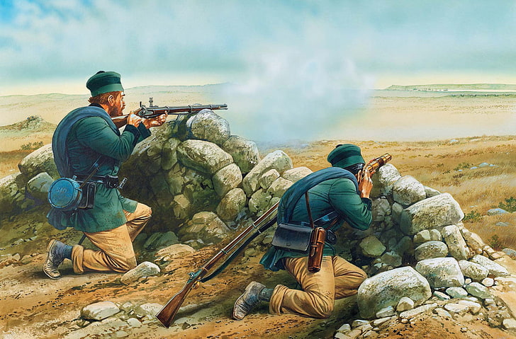 man using rifle illustration, art, artist, soldiers, sniper, watching, HD wallpaper