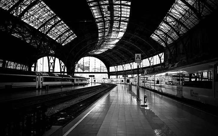 train, train station, Barcelona, transportation, rail transportation, HD wallpaper
