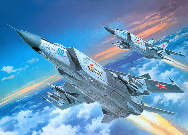 two gray fighter jets, the plane, art, BBC, generation, Soviet