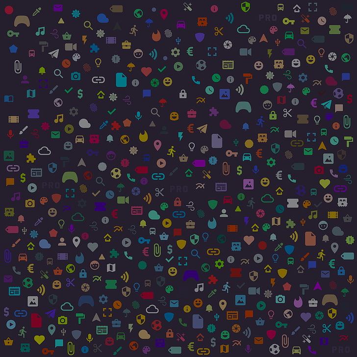 purple, red, blue, and green icon textile, digital art, minimalism