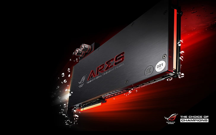black and red Asus laptop, Republic of Gamers, GPUs, graphics card, HD wallpaper