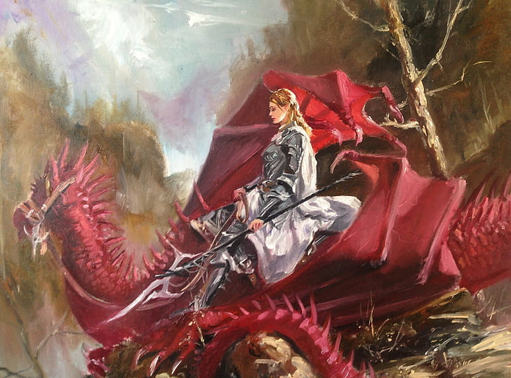 fantasy art, dragon, artwork, HD wallpaper
