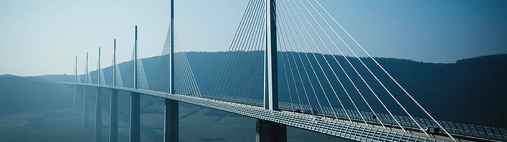 bridge, France, Millau Viaduct, Multiple Display, HD wallpaper