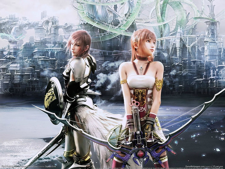 Lightning XIII, Final Fantasy XIII, Final Fantasy XIII-2, two people, HD wallpaper