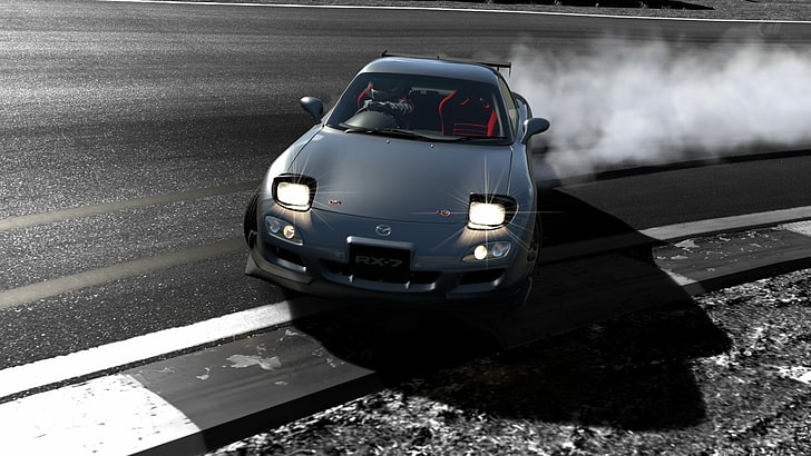 Gran Turismo 6, PlayStation 3, car, Mazda, Mazda RX-7, Drifting, HD wallpaper