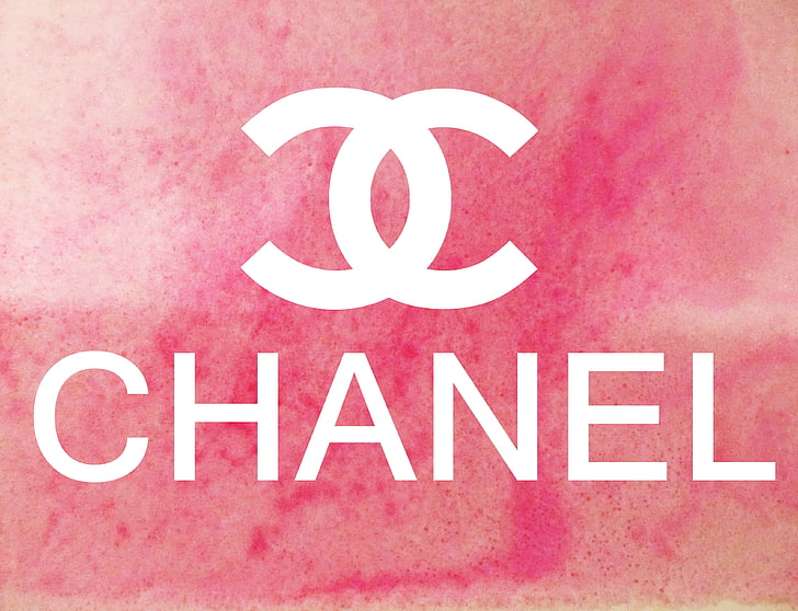 red and white Love text, Chanel, pink background, logo, western script, HD wallpaper