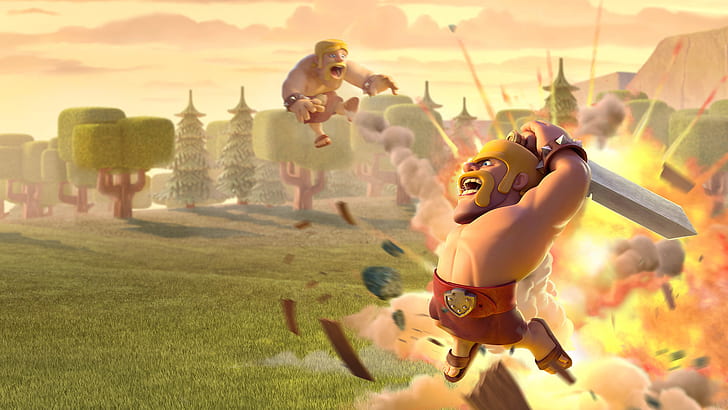 barbarian, clash of clans, supercell, games, hd, representation, HD wallpaper