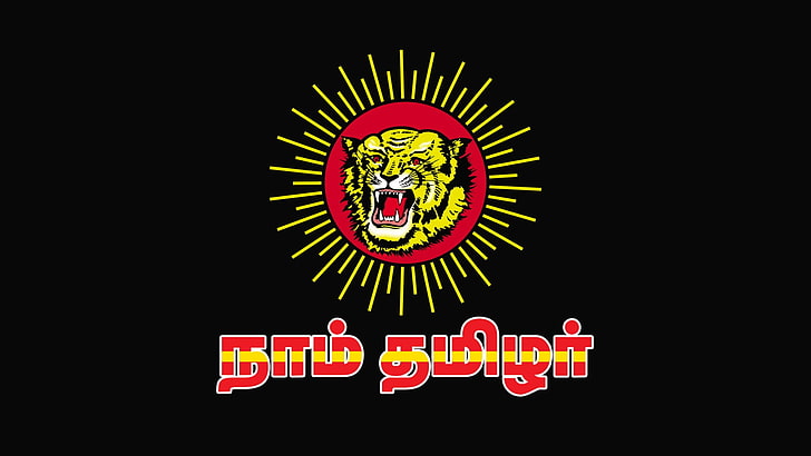 1920x1080 px Flag Naam Tamilar NTK Tamil Tamil nadu Tiger Nature Mountains HD Art