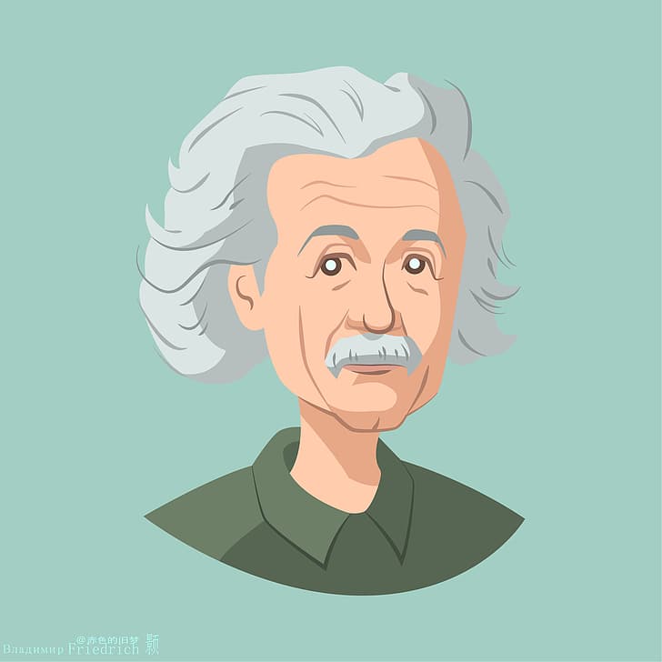 HD wallpaper: Flatdesign, Albert Einstein, scientists | Wallpaper Flare