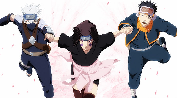 Naruto Uchiha Obito, Rin, and Uchiha Kakashi wallpaper, game, HD wallpaper