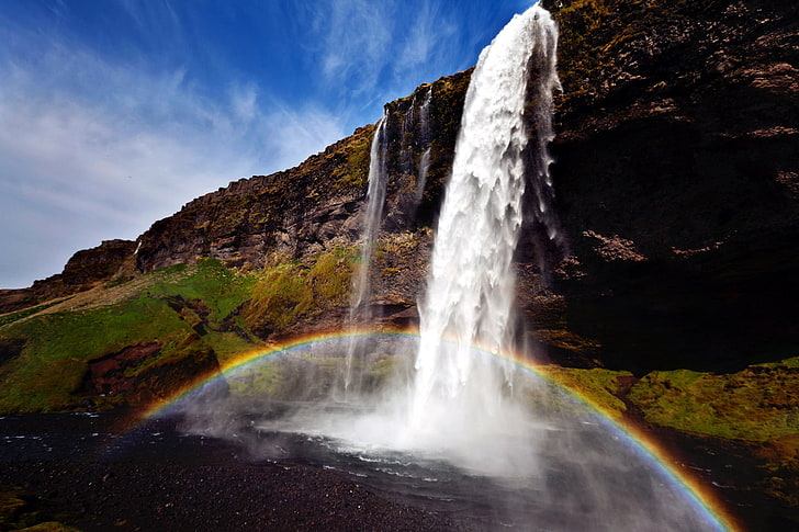 HD wallpaper: landscape, rainbow, summer, waterfall | Wallpaper Flare