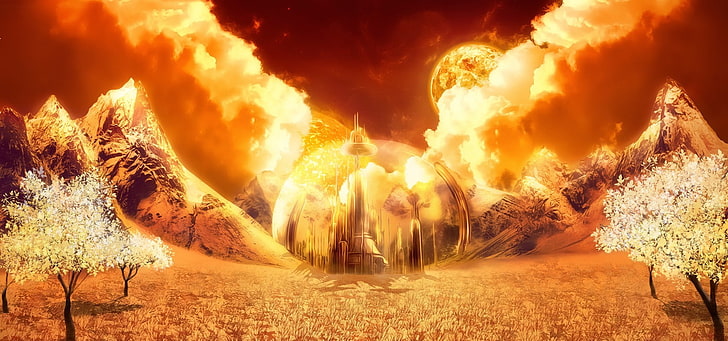 Doctor Who, gallifrey, burning, fire, fire - natural phenomenon, HD wallpaper