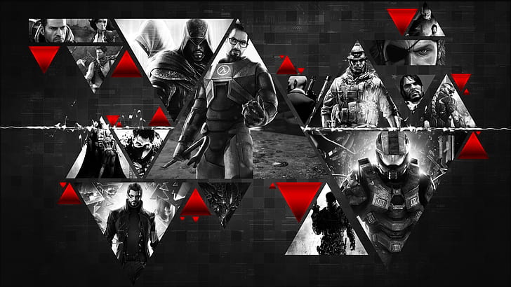 Hitman, Crysis, Halo, Assassins Creed, Half-Life, Games, Mass Effect, HD wallpaper