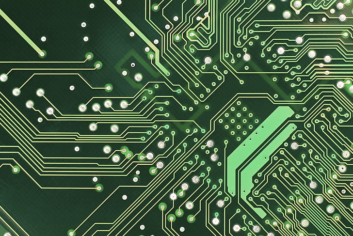 green circuit board digital wallpaper, connectors, computer engineering