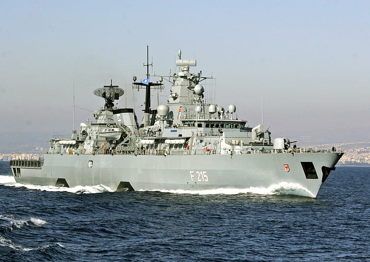 Brenburg F215, germany, ship, warship, navy, brandenburg, frigate, HD wallpaper