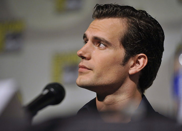 men's black collared shiort, henry cavill, actor, face, profile