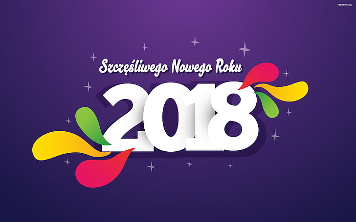 2018 poster, New Year, Polish, quote, Happy New Year, 2018 (Year)