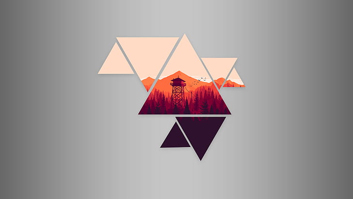 HD wallpaper: abstract, sunset, triangle, video games, Firewatch, simple  background | Wallpaper Flare