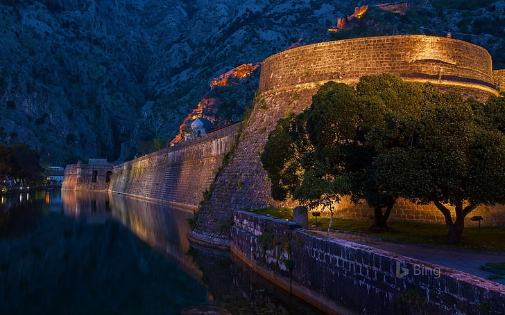 Montenegro The fortifications of Kotor-2017 Bing D.., water, architecture, HD wallpaper