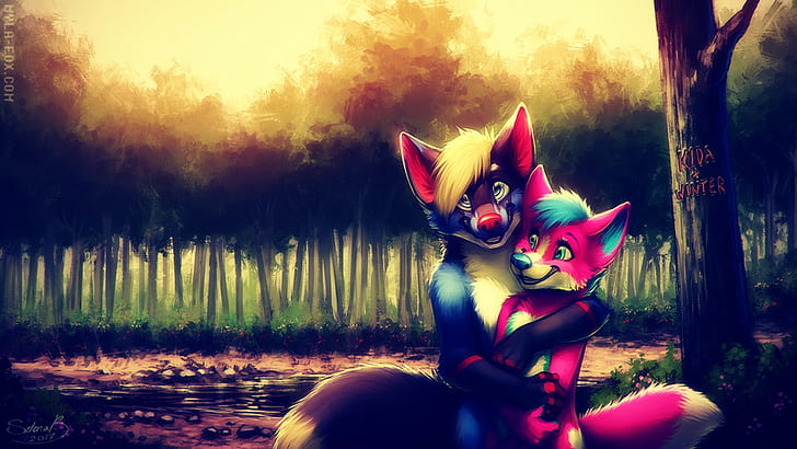 1920x1080 px Anthro couple Furry Abstract Photography HD Art