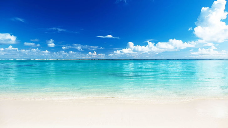 body of water, beach, sky, sea, blue, tranquil scene, cloud - sky, HD wallpaper