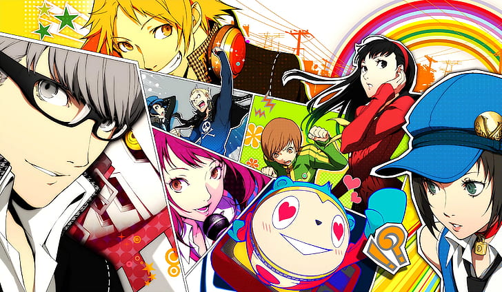 Persona, Persona 4 Golden, Chie Satonaka, Marie (Persona), Naoto Shirogane, HD wallpaper