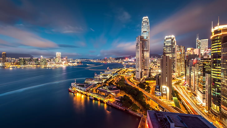 cityscape digital wallpaper, Hong Kong, building, building exterior