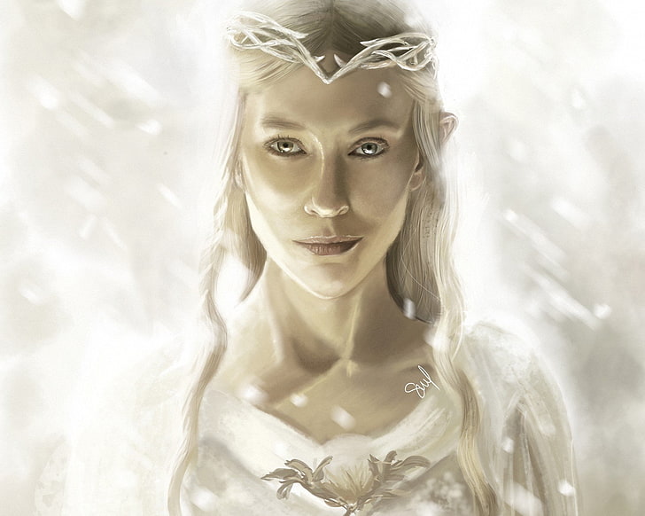 The Lord of the Rings, Galadriel, Girl, Long Hair, White Hair