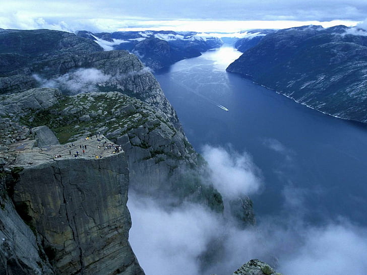 Preikestolen - Norway, fjords, europe, nature and landscapes, HD wallpaper
