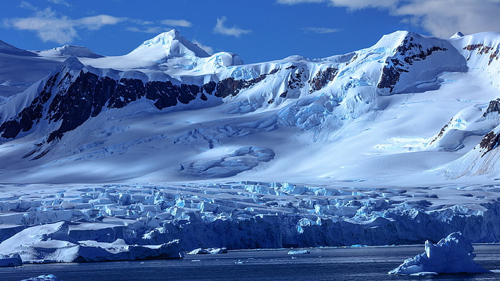 blue landscape, antarctica, ice cap, polar ice cap, glacier