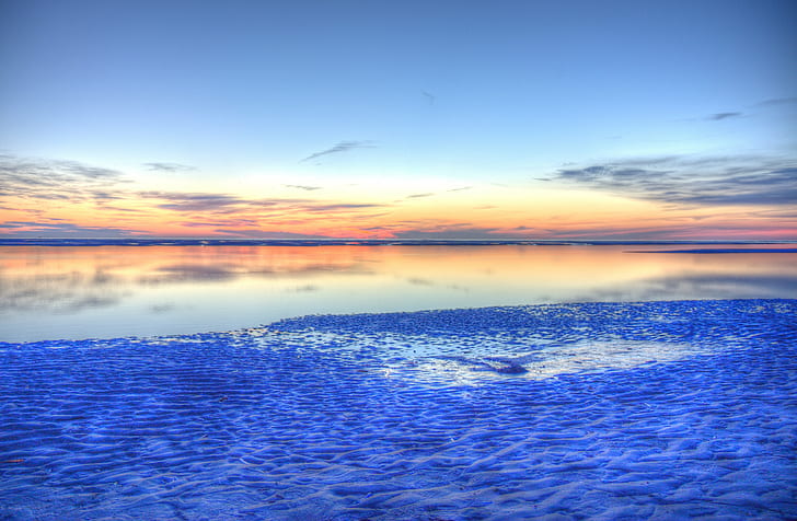 blue body of water, Summer Night, Night Glow, Canon, Dänemark, HD wallpaper