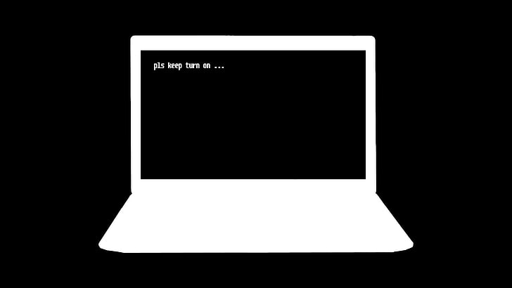 white laptop computer illustration, simple background, copy space, HD wallpaper