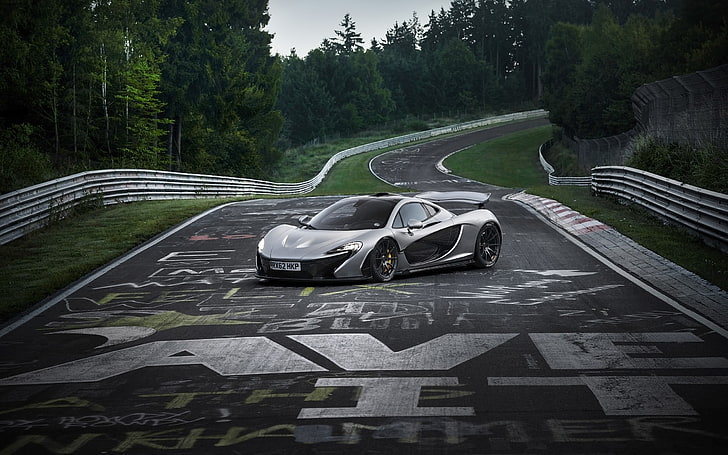 gray McLaren P1, Nürburgring, supercars, transportation, mode of transportation, HD wallpaper
