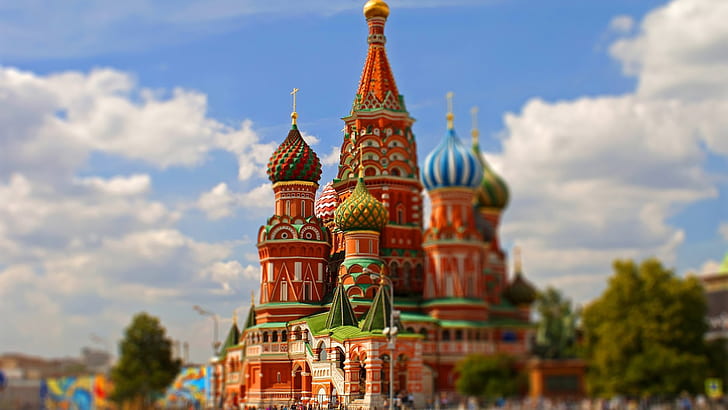 Saint Basil's Cathedral, Russia, architecture, building, tilt shift, HD wallpaper
