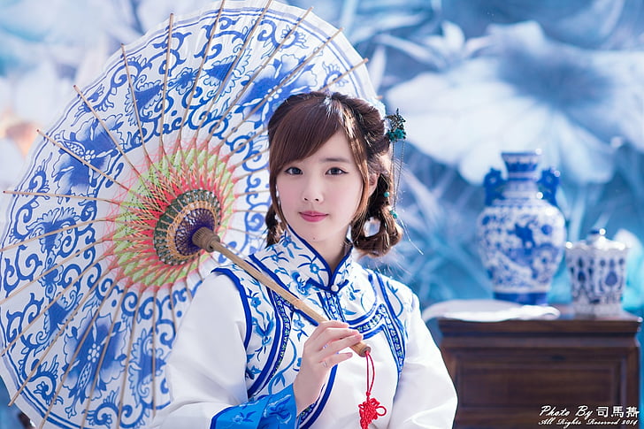 Models, Yu Chen Zheng, Asian, Girl, Taiwanese, Traditional Costume, HD wallpaper