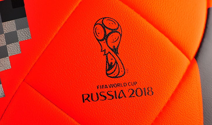Red, The ball, Sport, Orange, Football, Russia, Adidas, FIFA, HD wallpaper