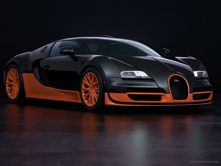 Bugatti Veyron 16.4 Super Sport, black and orange bugatti veyron