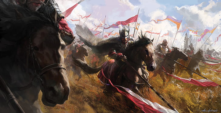 Cavalry, horse, Lithuania, Poland, Winged Hussars, HD wallpaper