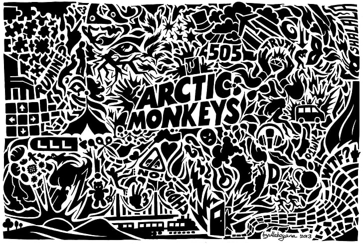 Arctic Monkeys digital wallpaper, pattern, no people, creativity