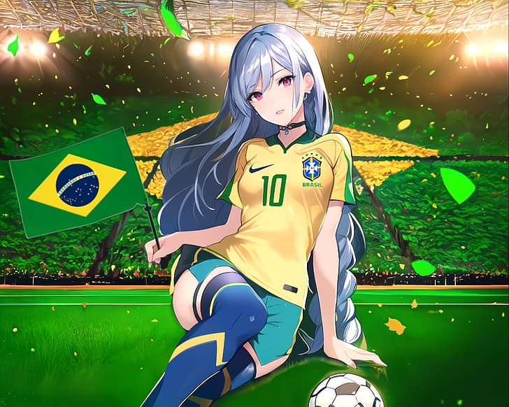 HD wallpaper: anime, anime girls, artwork, Brazilian, soccer, Mia27000, AI  art | Wallpaper Flare