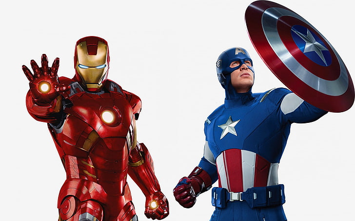 Marvel Captain America and Iron Man clip art, comic, comics, The Avengers, HD wallpaper