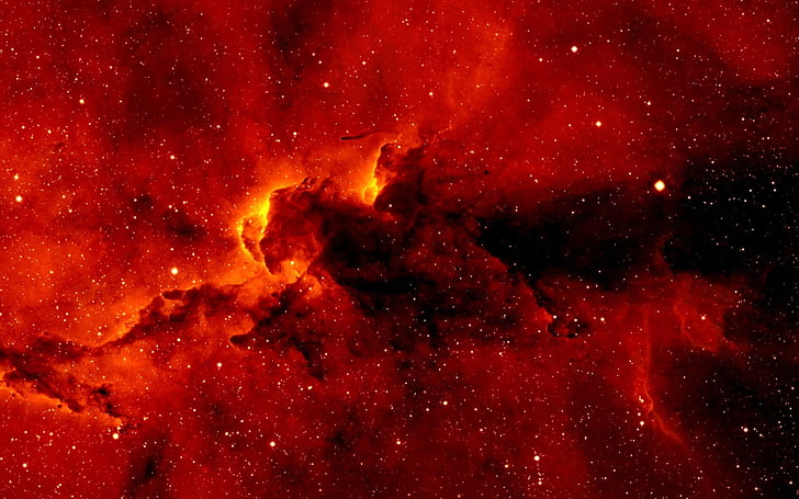 red galaxy space, nebula, star - space, astronomy, night, sky, HD wallpaper