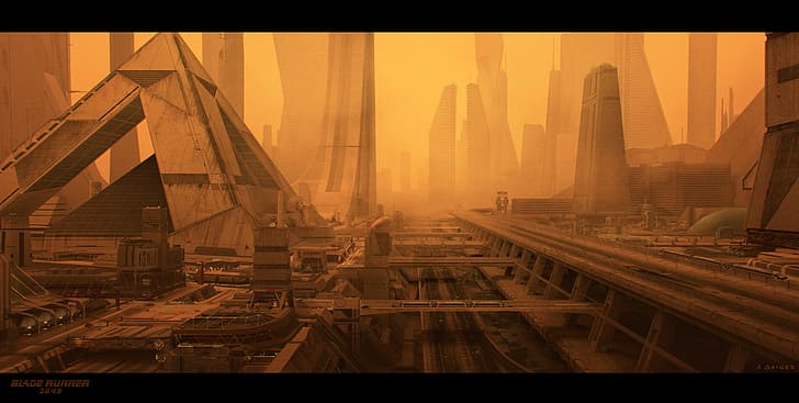Blade Runner, Blade Runner 2049, movies, artwork, pyramid, futuristic