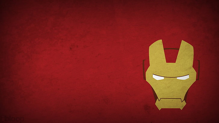 Iron Man illustration wallpaper, minimalism, Blo0p, red background