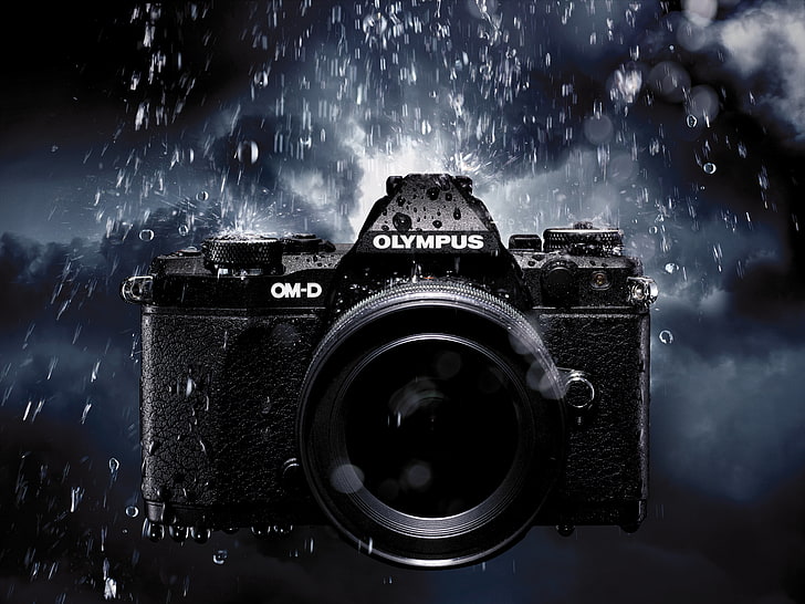 black Olympus camera, olympus om-d, camera - Photographic Equipment
