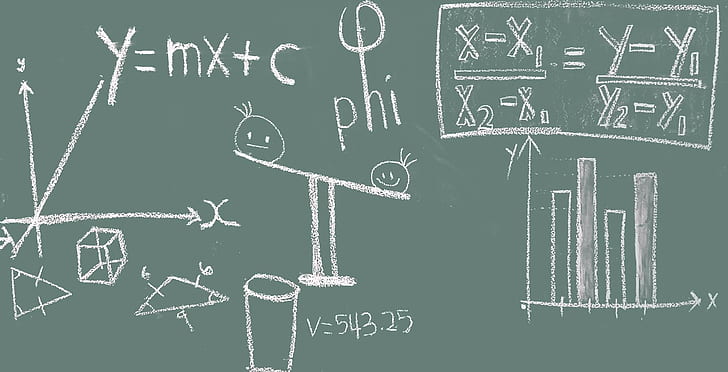 blackboard, chalk, chalkboard, classroom, education, equation, HD wallpaper